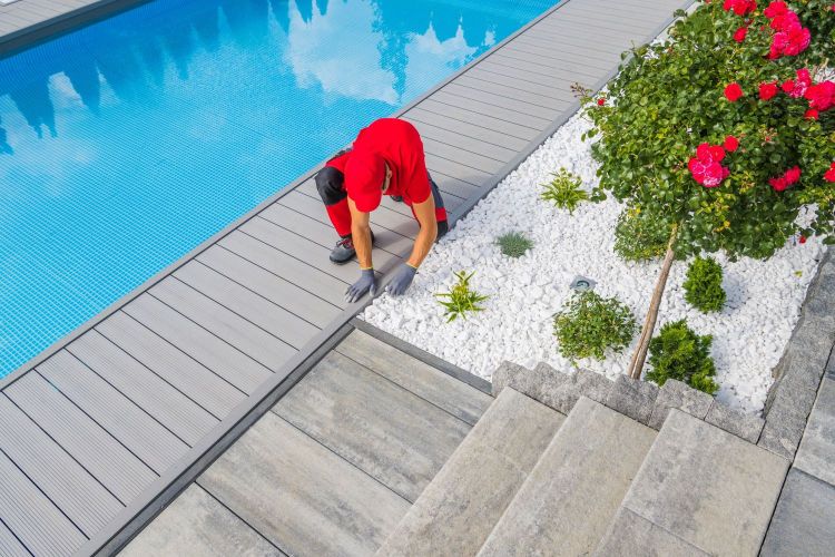 You can install a stone floor around your pool.