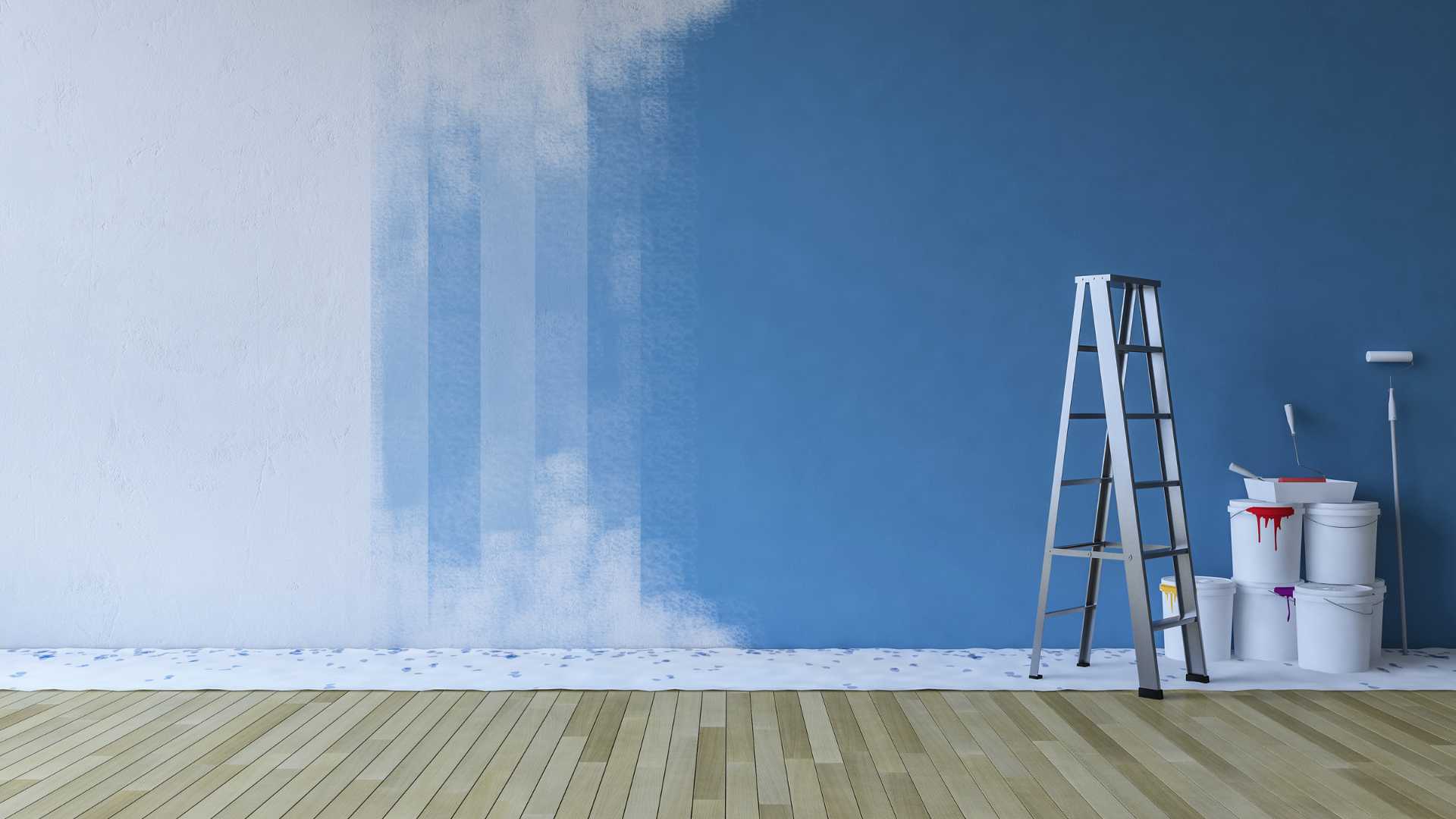 peinture bleu sur un mur